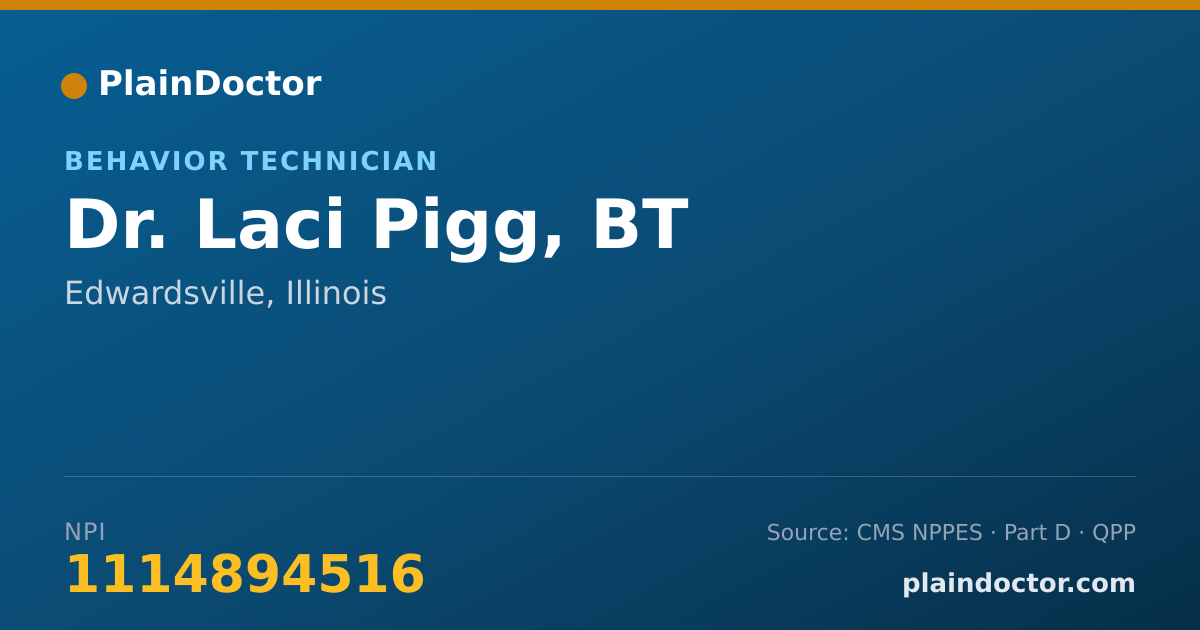 Shareable card for Laci Pigg, BT - Behavior Technician, Edwardsville, IL