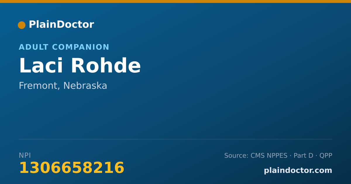 Shareable card for Laci Rohde - Adult Companion, Fremont, NE