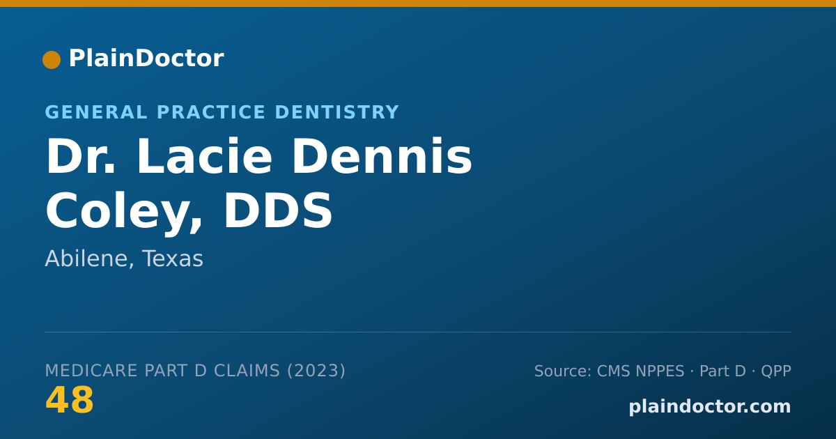Shareable card for Lacie Dennis Coley, DDS - General Practice Dentistry, Abilene, TX
