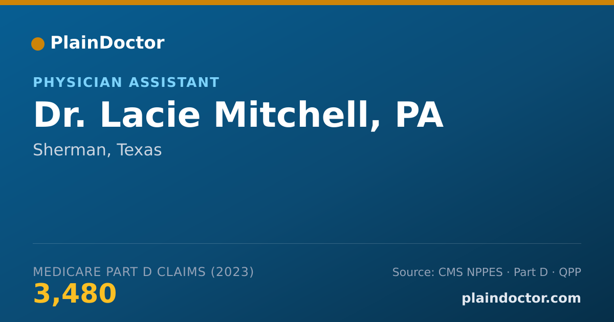 Shareable card for Lacie Mitchell, PA - Physician Assistant, Sherman, TX