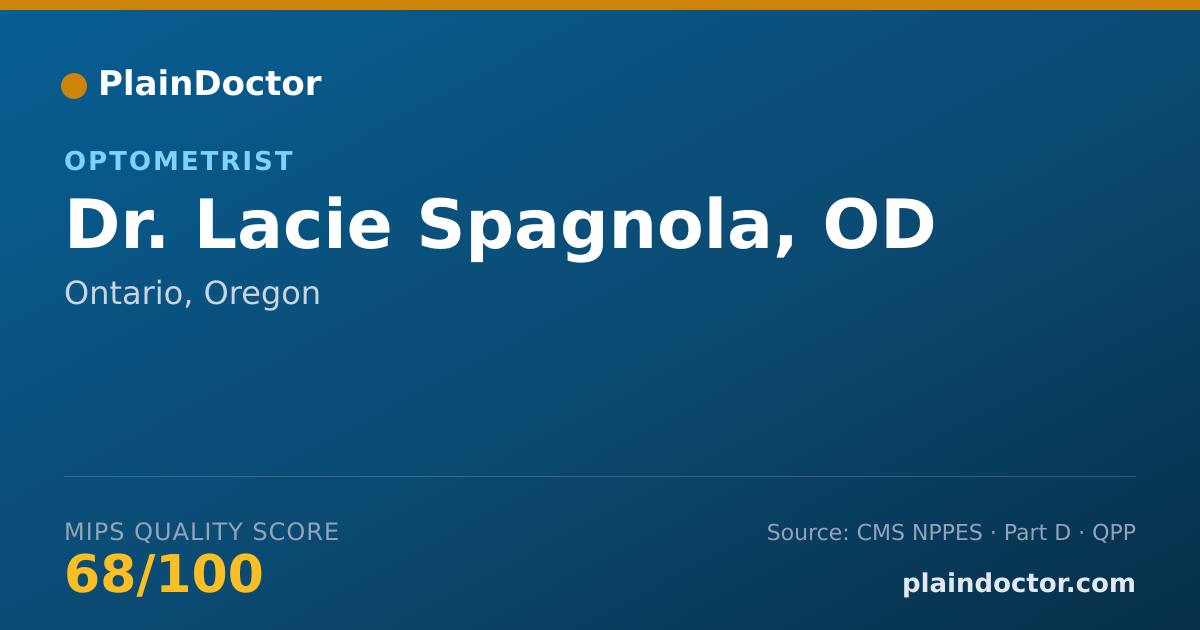 Shareable card for Lacie Spagnola, OD - Optometrist, Ontario, OR