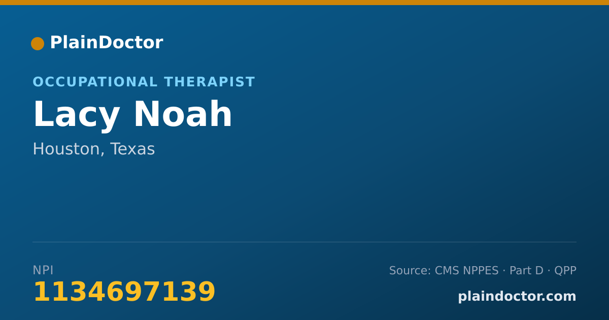 Shareable card for Lacy Noah - Occupational Therapist, Houston, TX
