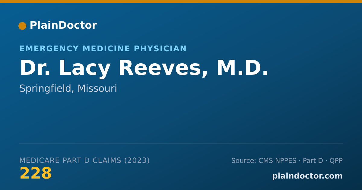 Shareable card for Lacy Reeves, M.D. - Emergency Medicine Physician, Springfield, MO