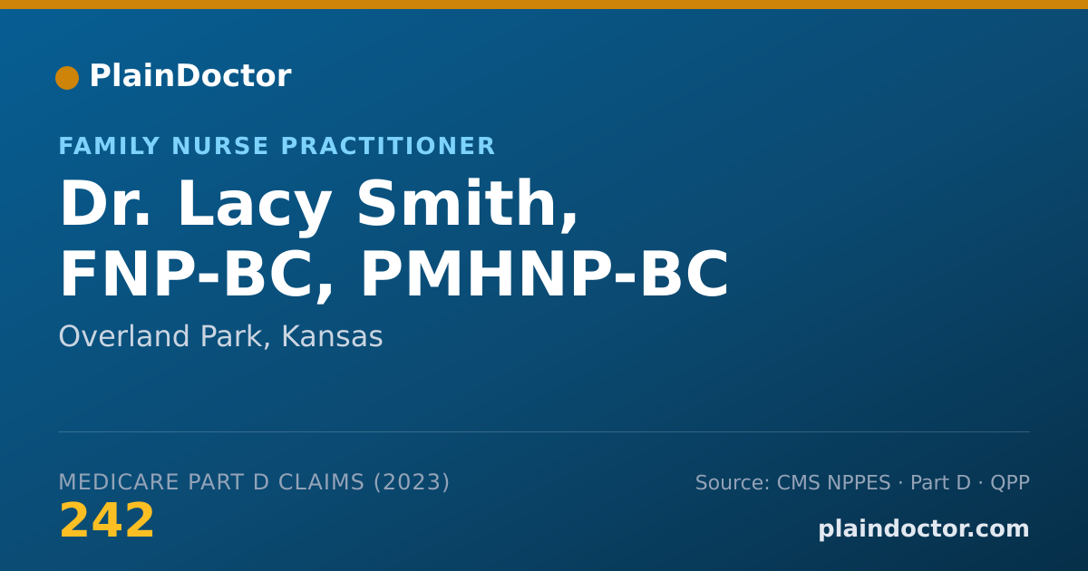 Shareable card for Lacy Smith, FNP-BC, PMHNP-BC - Family Nurse Practitioner, Overland Park, KS