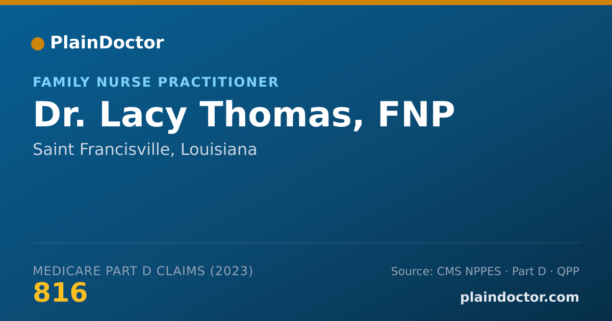 Shareable card for Lacy Thomas, FNP - Family Nurse Practitioner, Saint Francisville, LA