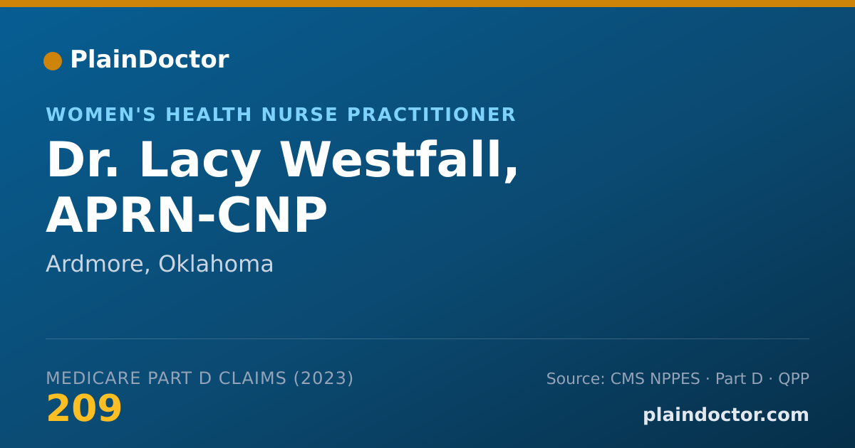 Shareable card for Lacy Westfall, APRN-CNP - Women's Health Nurse Practitioner, Ardmore, OK
