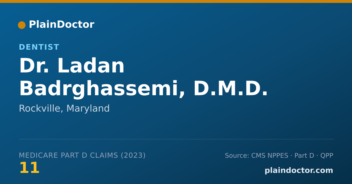 Shareable card for Ladan Badrghassemi, D.M.D. - Dentist, Rockville, MD