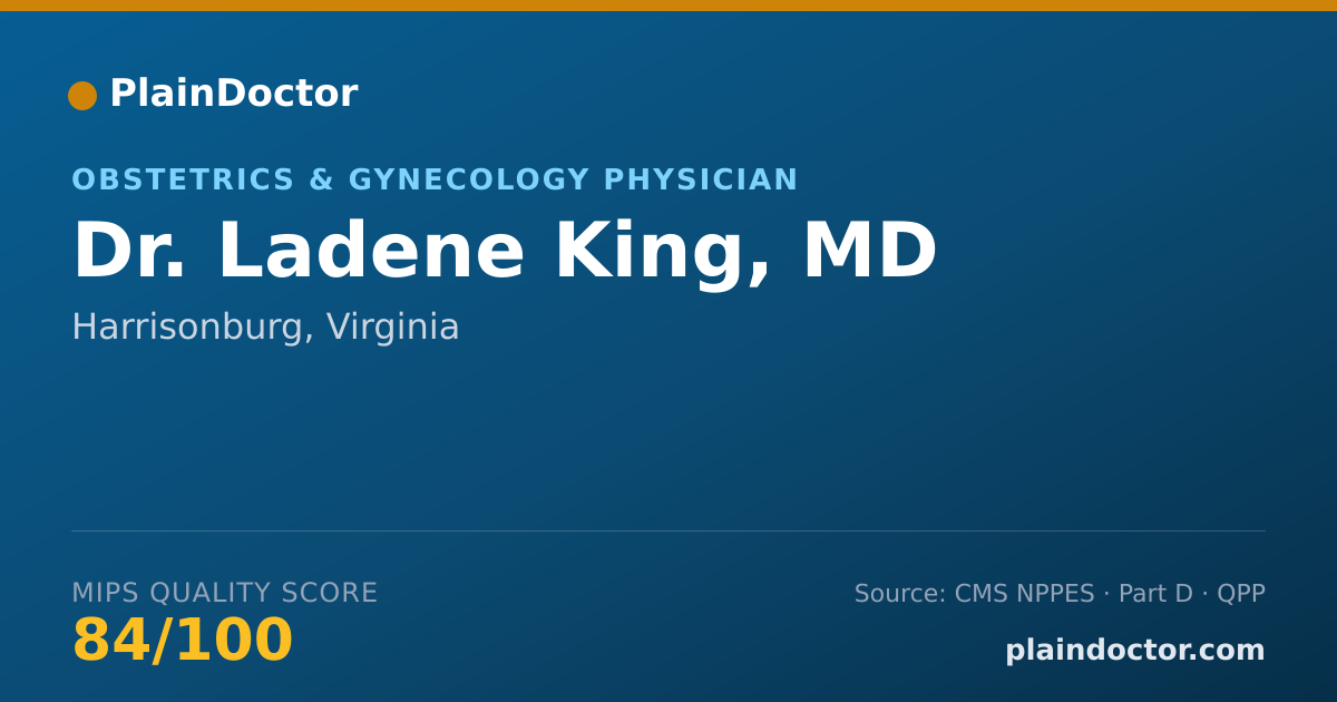 Shareable card for Ladene King, MD - Obstetrics & Gynecology Physician, Harrisonburg, VA