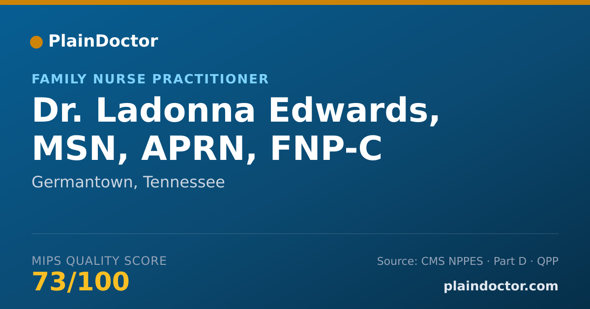 Shareable card for Ladonna Edwards, MSN, APRN, FNP-C - Family Nurse Practitioner, Germantown, TN