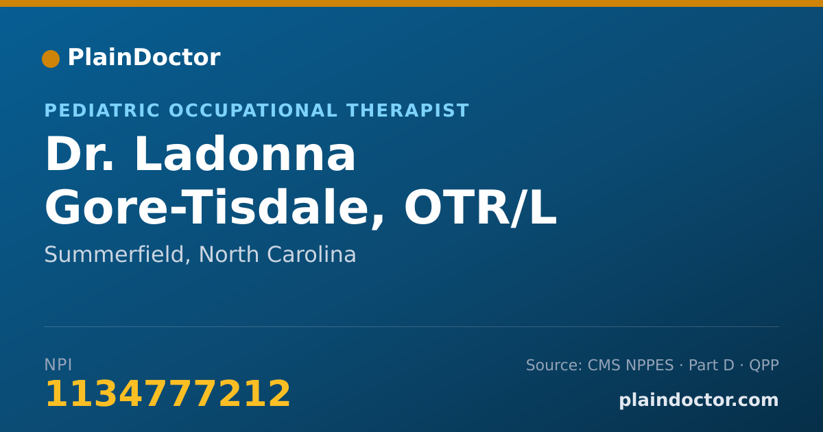 Shareable card for Ladonna Gore-Tisdale, OTR/L - Pediatric Occupational Therapist, Summerfield, NC