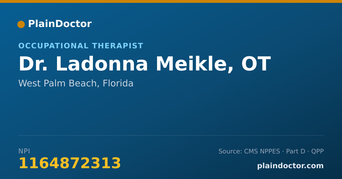 Shareable card for Ladonna Meikle, OT - Occupational Therapist, West Palm Beach, FL