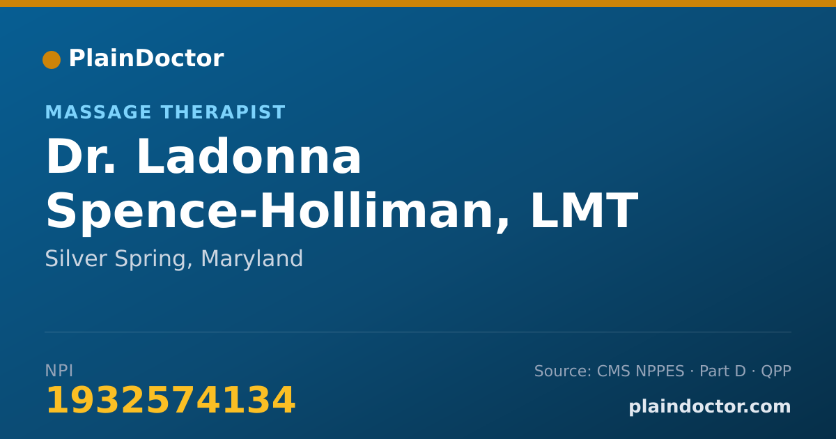 Shareable card for Ladonna Spence-Holliman, LMT - Massage Therapist, Silver Spring, MD