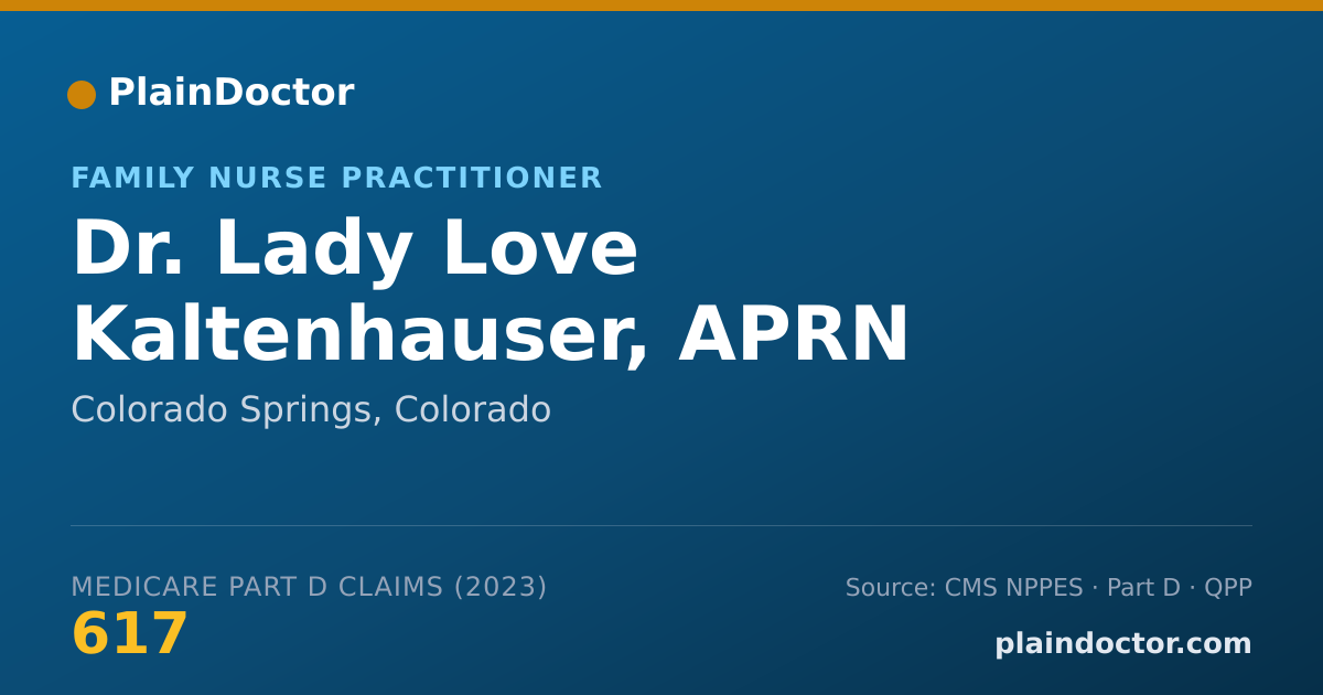 Shareable card for Lady Love Kaltenhauser, APRN - Family Nurse Practitioner, Colorado Springs, CO