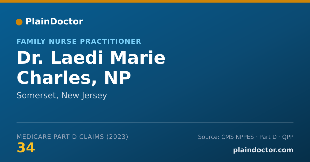 Shareable card for Laedi Marie Charles, NP - Family Nurse Practitioner, Somerset, NJ