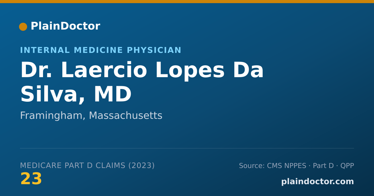 Shareable card for Laercio Lopes Da Silva, MD - Internal Medicine Physician, Framingham, MA