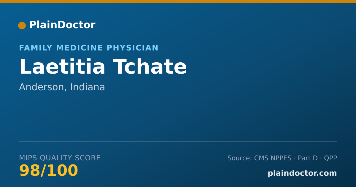 Shareable card for Laetitia Tchate - Family Medicine Physician, Anderson, IN
