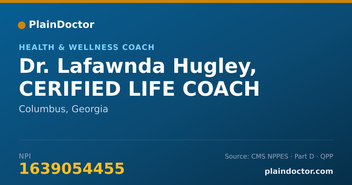 Shareable card for Lafawnda Hugley, CERIFIED LIFE COACH - Health & Wellness Coach, Columbus, GA