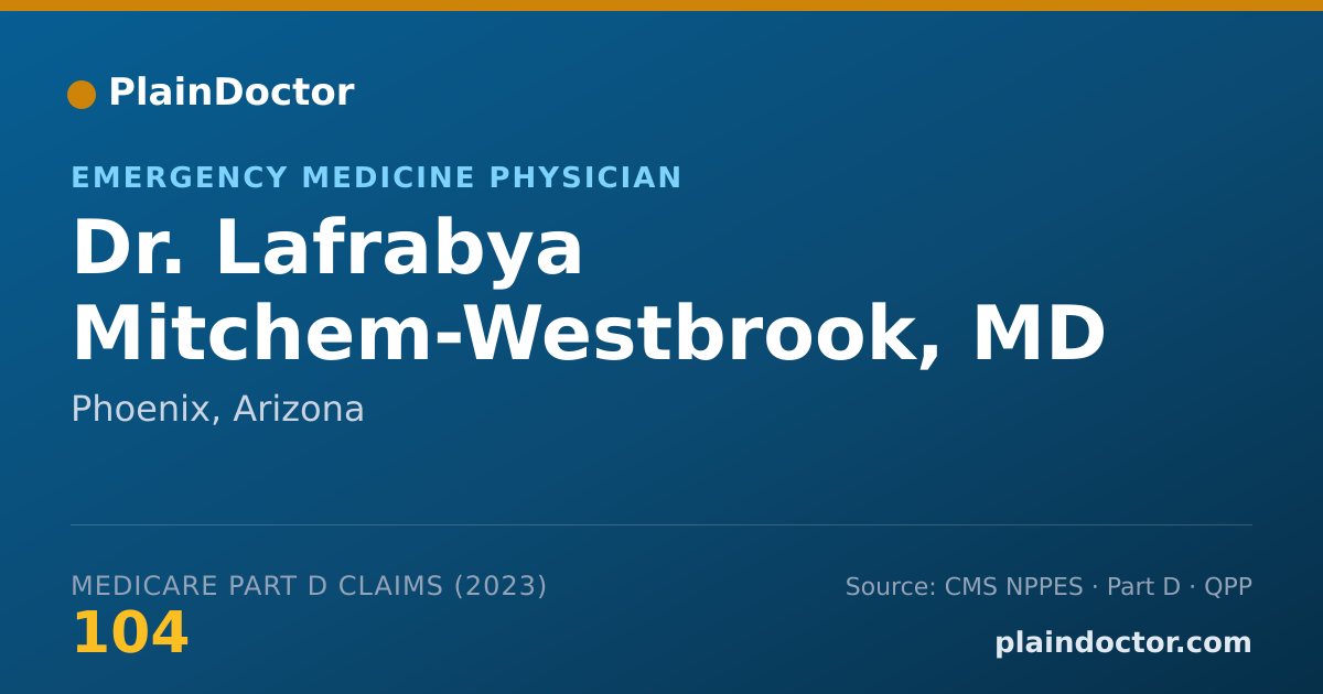 Shareable card for Lafrabya Mitchem-Westbrook, MD - Emergency Medicine Physician, Phoenix, AZ