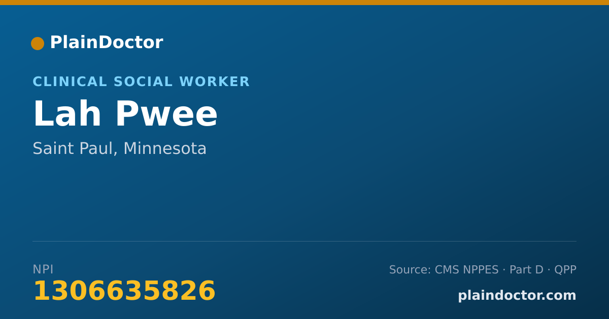Shareable card for Lah Pwee - Clinical Social Worker, Saint Paul, MN