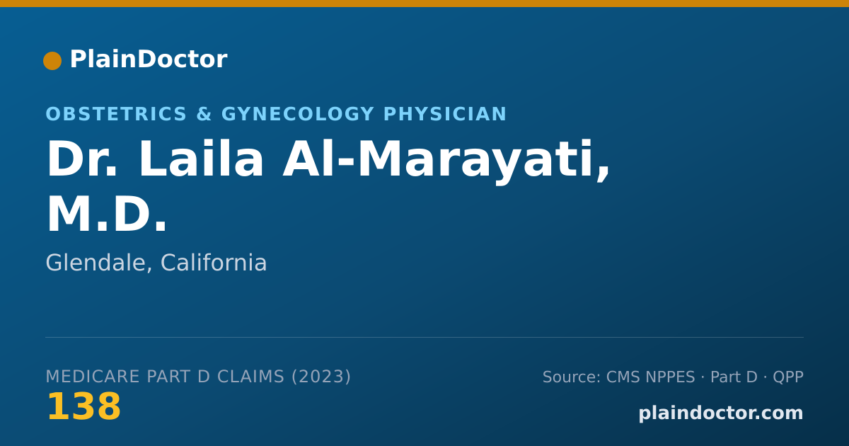 Shareable card for Laila Al-Marayati, M.D. - Obstetrics & Gynecology Physician, Glendale, CA