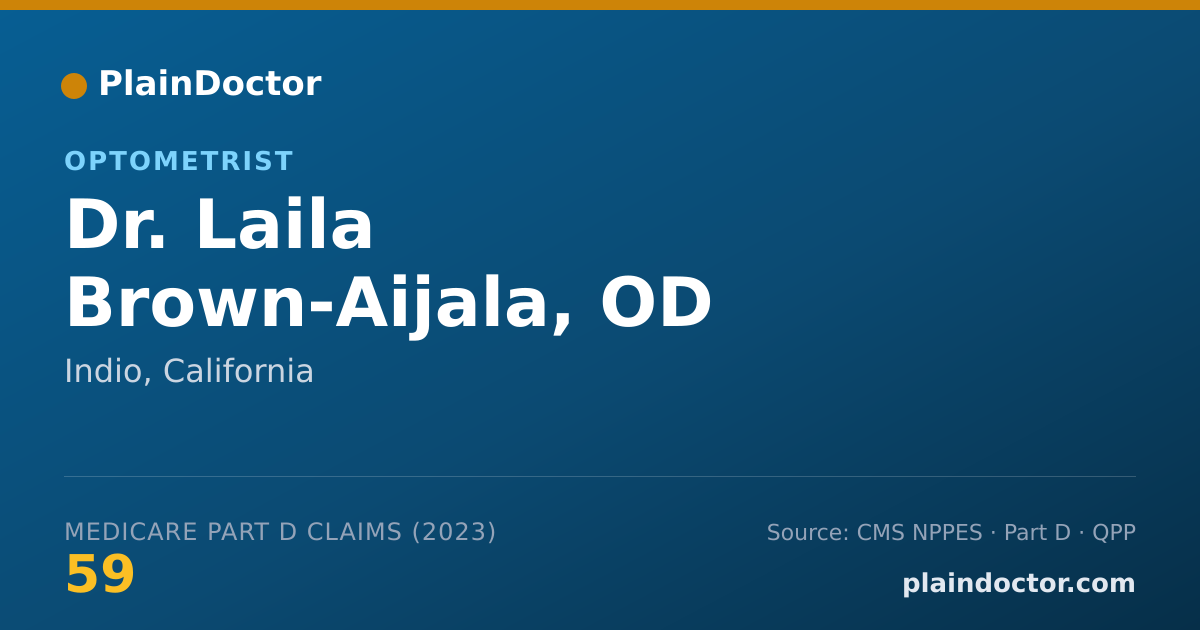 Shareable card for Laila Brown-Aijala, OD - Optometrist, Indio, CA