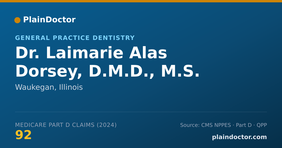 Shareable card for Laimarie Alas Dorsey, D.M.D., M.S. - General Practice Dentistry, Waukegan, IL