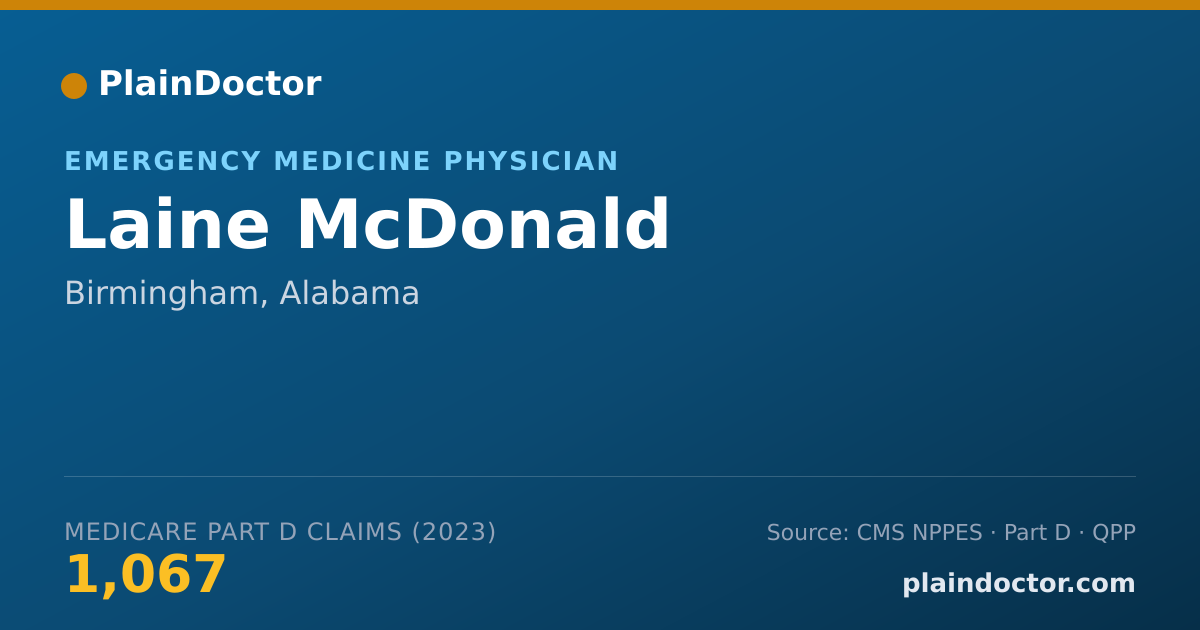 Shareable card for Laine McDonald - Emergency Medicine Physician, Birmingham, AL