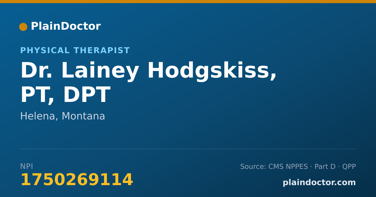 Shareable card for Lainey Hodgskiss, PT, DPT - Physical Therapist, Helena, MT
