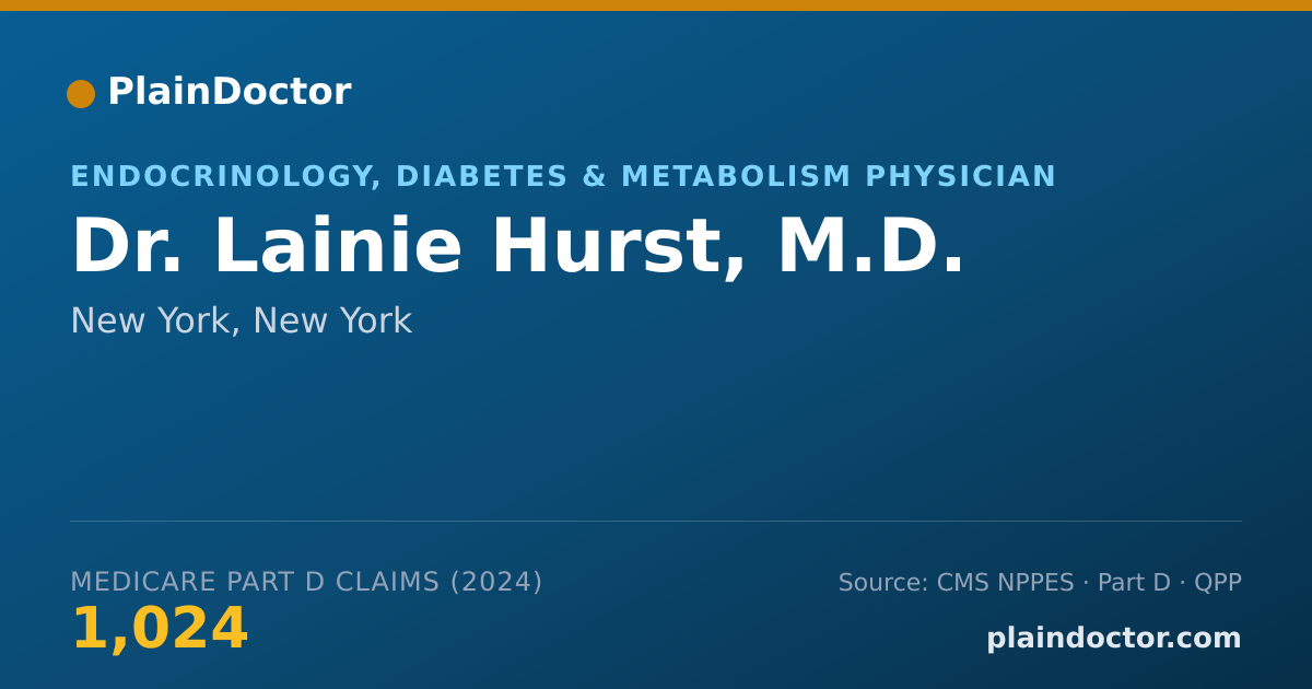 Shareable card for Lainie Hurst, M.D. - Endocrinology, Diabetes & Metabolism Physician, New York, NY