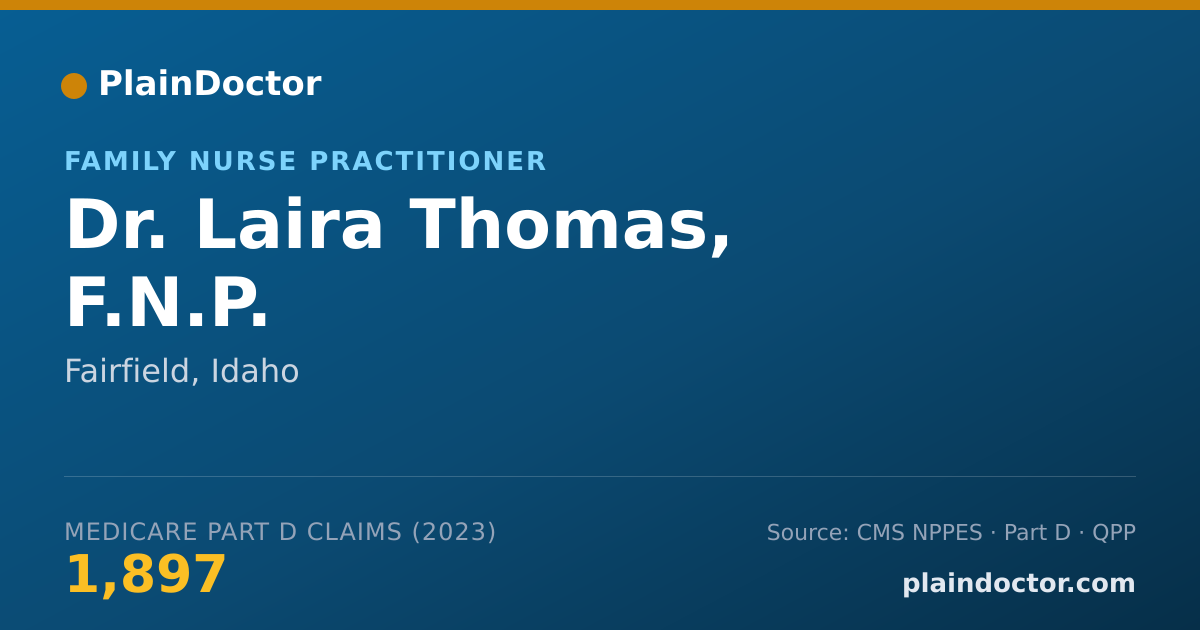 Shareable card for Laira Thomas, F.N.P. - Family Nurse Practitioner, Fairfield, ID