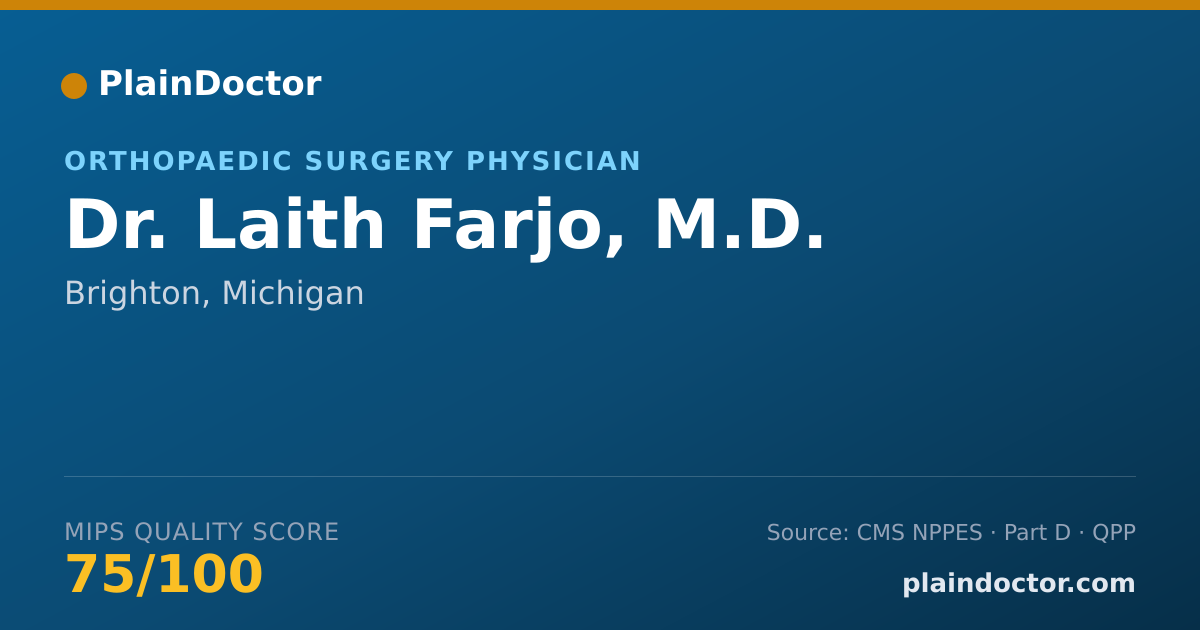Shareable card for Laith Farjo, M.D. - Sports Medicine (Orthopaedic Surgery) Physician, Brighton, MI