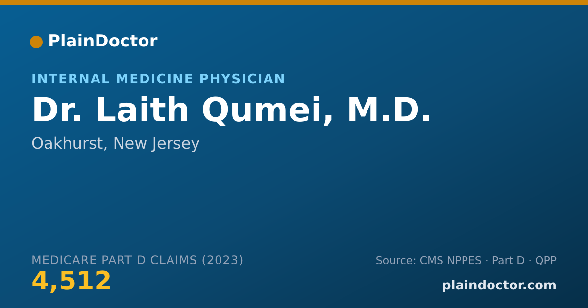 Shareable card for Laith Qumei, M.D. - Internal Medicine Physician, Oakhurst, NJ