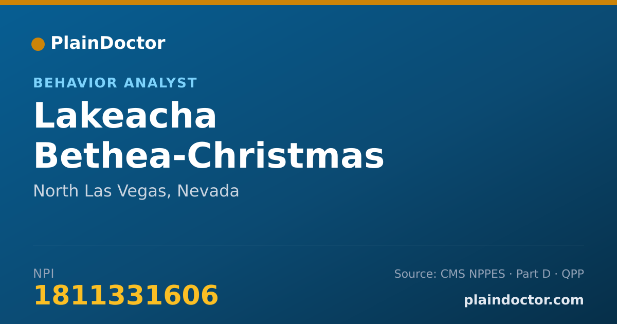 Shareable card for Lakeacha Bethea-Christmas - Behavior Analyst, North Las Vegas, NV