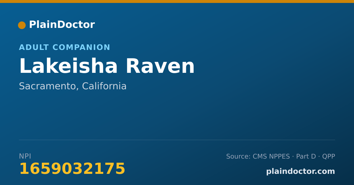 Shareable card for Lakeisha Raven - Adult Companion, Sacramento, CA
