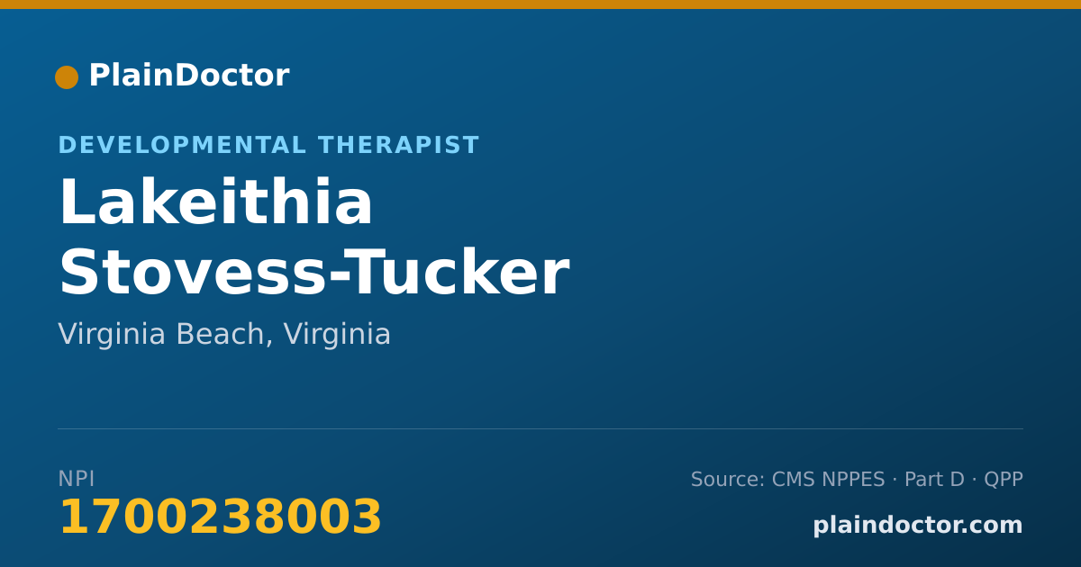 Shareable card for Lakeithia Stovess-Tucker - Developmental Therapist, Virginia Beach, VA