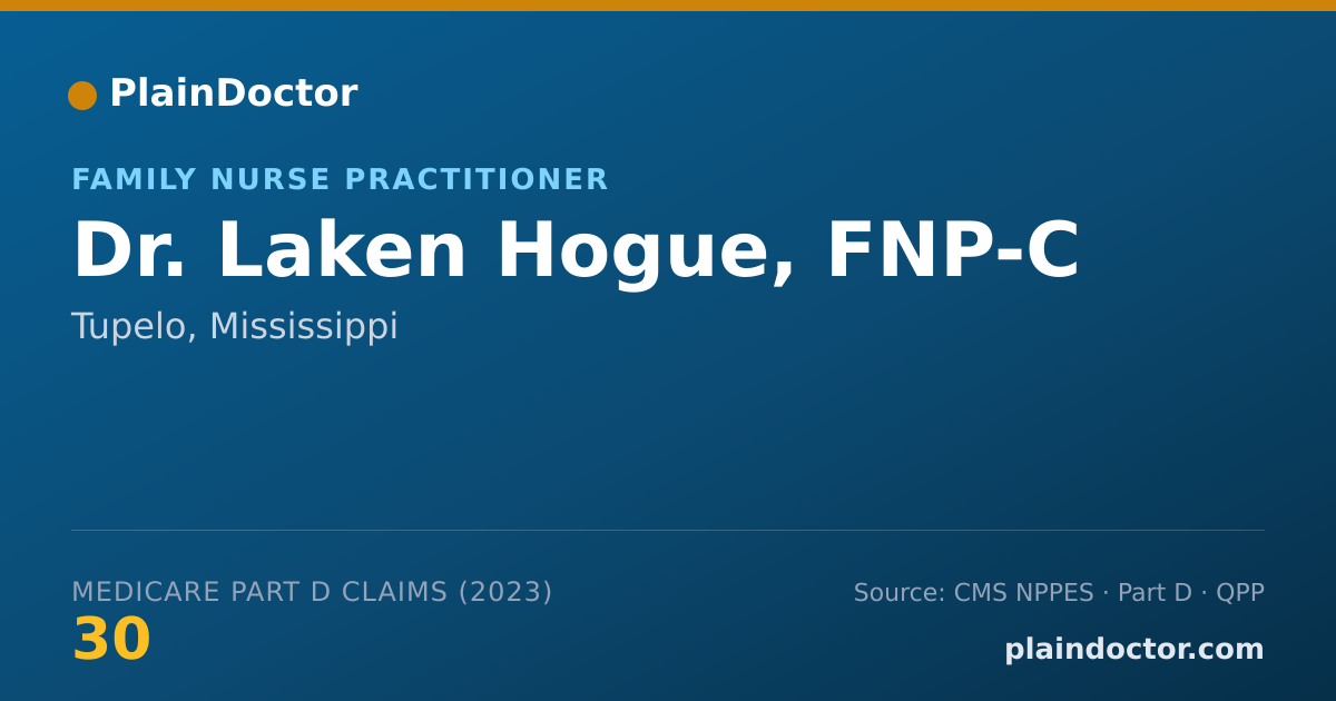 Shareable card for Laken Hogue, FNP-C - Family Nurse Practitioner, Tupelo, MS