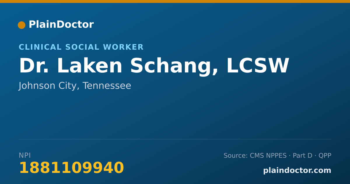 Shareable card for Laken Schang, LCSW - Clinical Social Worker, Johnson City, TN