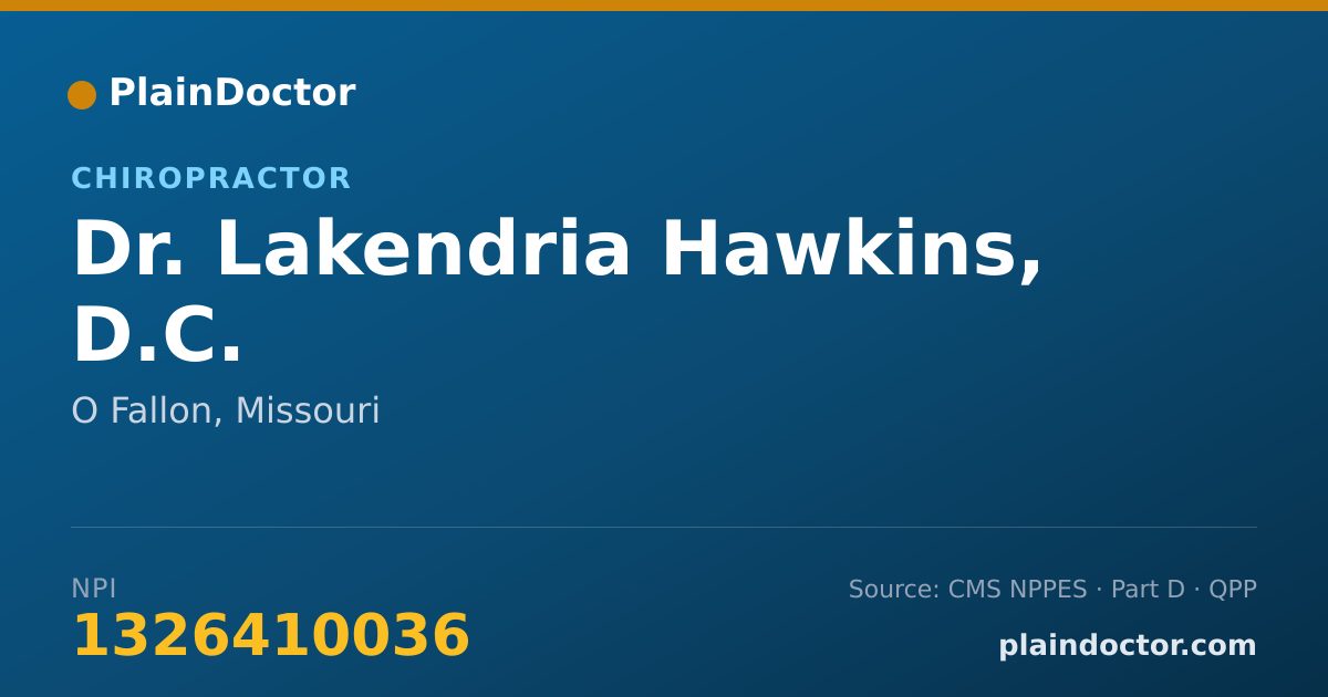 Shareable card for Lakendria Hawkins, D.C. - Chiropractor, O Fallon, MO