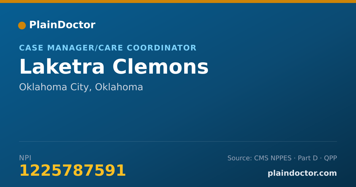 Shareable card for Laketra Clemons - Case Manager/Care Coordinator, Oklahoma City, OK