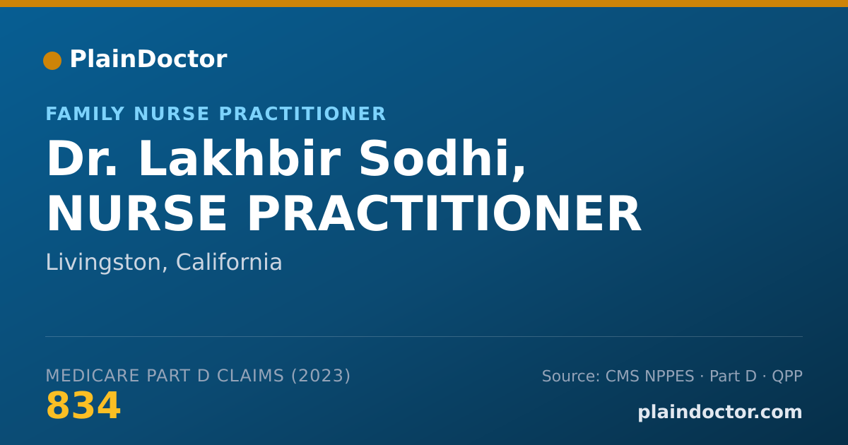 Shareable card for Lakhbir Sodhi, NURSE PRACTITIONER - Family Nurse Practitioner, Livingston, CA