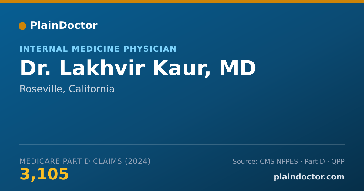 Shareable card for Lakhvir Kaur, MD - Internal Medicine Physician, Roseville, CA