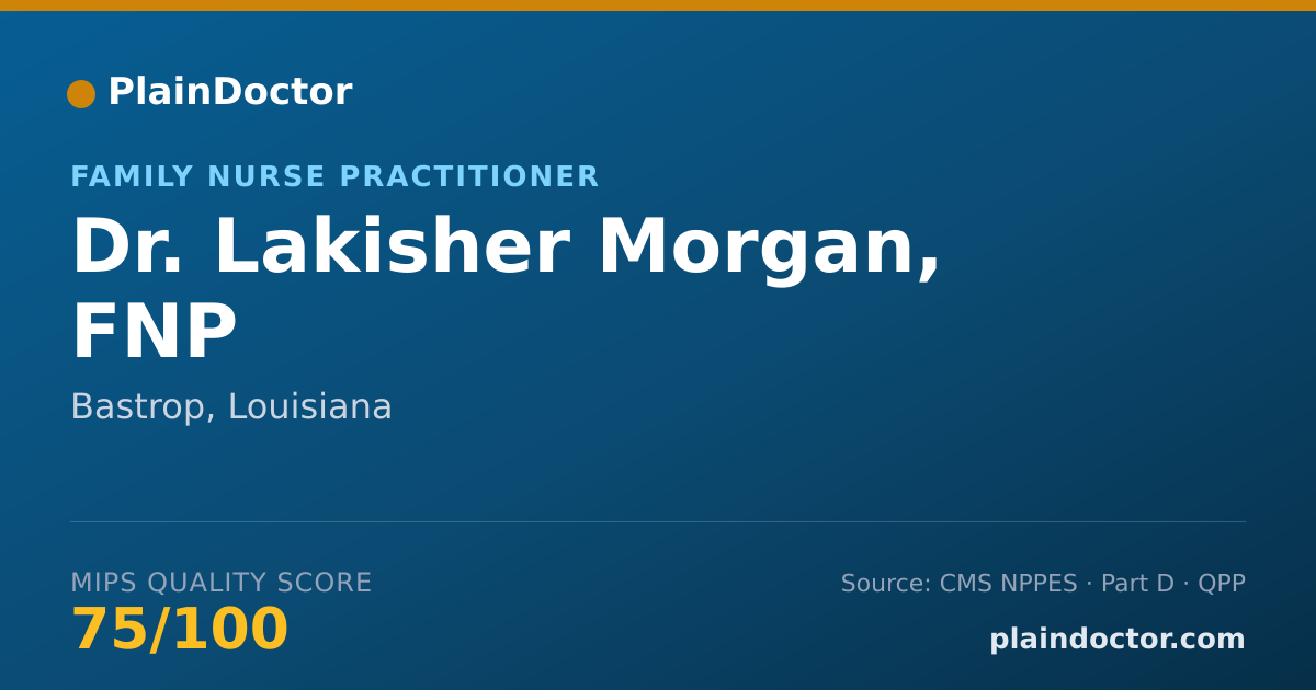 Shareable card for Lakisher Morgan, FNP - Family Nurse Practitioner, Bastrop, LA