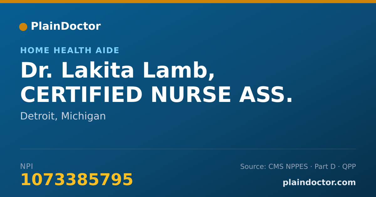Shareable card for Lakita Lamb, CERTIFIED NURSE ASS. - Home Health Aide, Detroit, MI