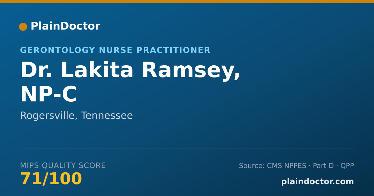 Shareable card for Lakita Ramsey, NP-C - Gerontology Nurse Practitioner, Rogersville, TN