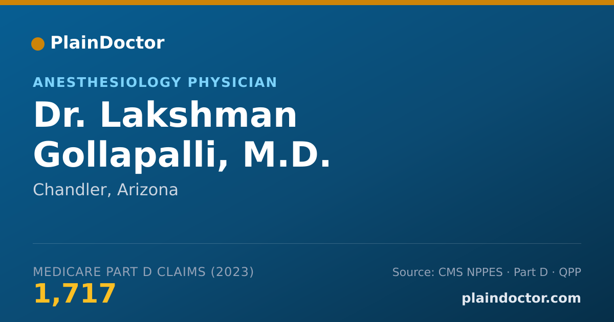 Shareable card for Lakshman Gollapalli, M.D. - Anesthesiology Physician, Chandler, AZ