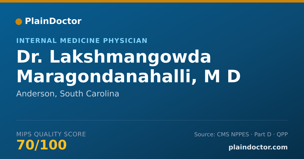 Shareable card for Lakshmangowda Maragondanahalli, M D - Internal Medicine Physician, Anderson, SC