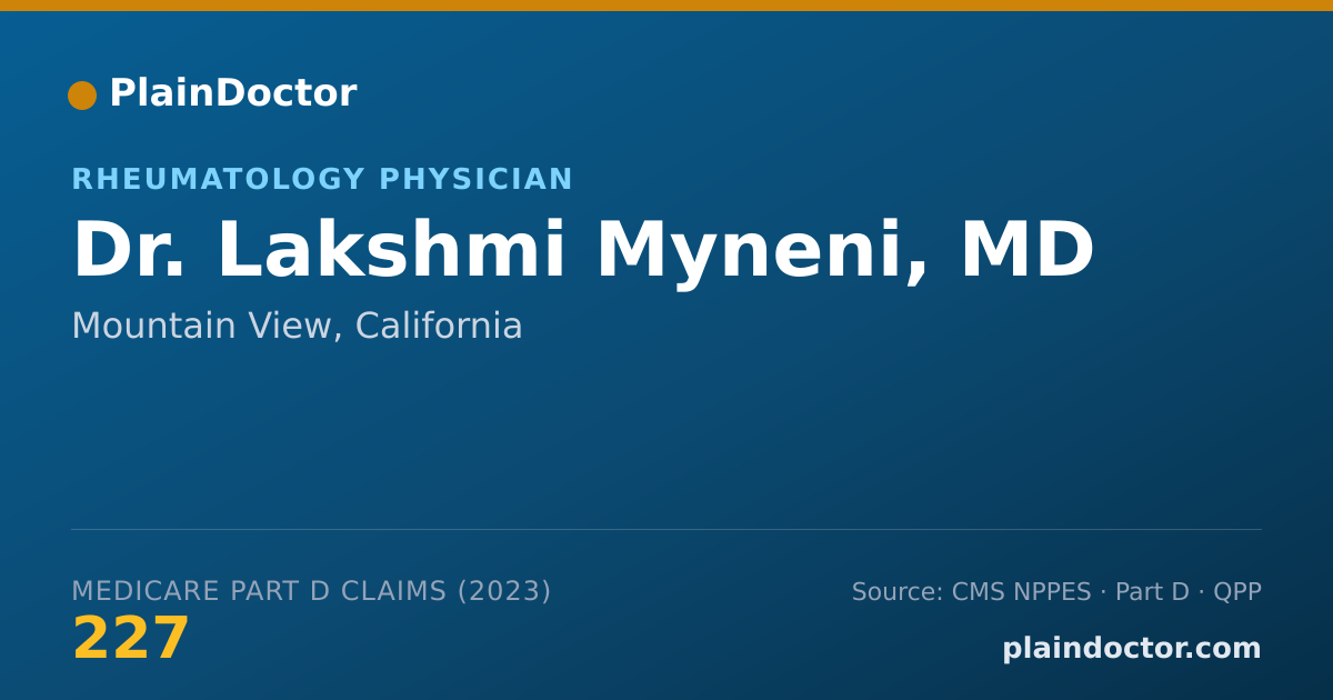 Shareable card for Lakshmi Myneni, MD - Rheumatology Physician, Mountain View, CA