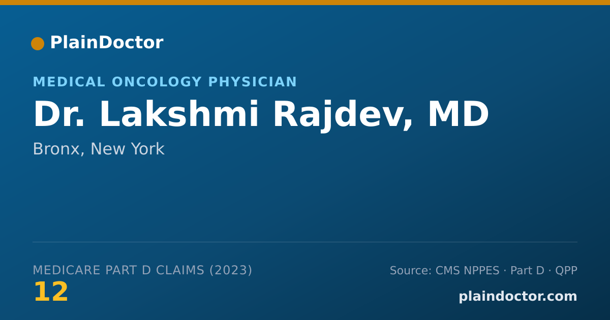 Shareable card for Lakshmi Rajdev, MD - Medical Oncology Physician, Bronx, NY