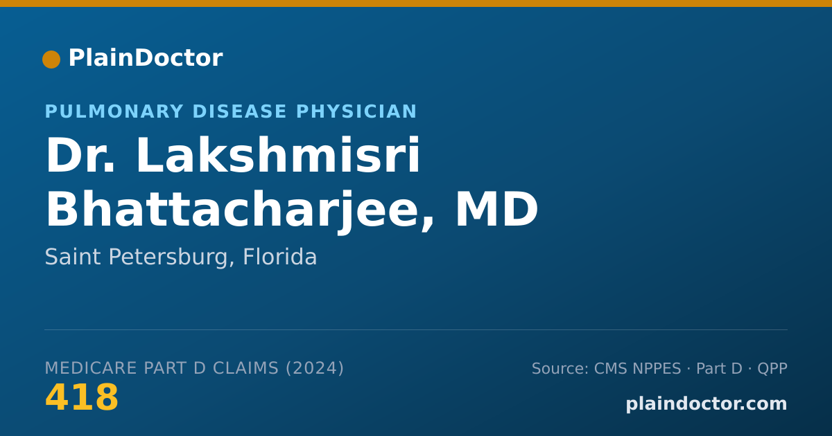 Shareable card for Lakshmisri Bhattacharjee, MD - Pulmonary Disease Physician, Saint Petersburg, FL