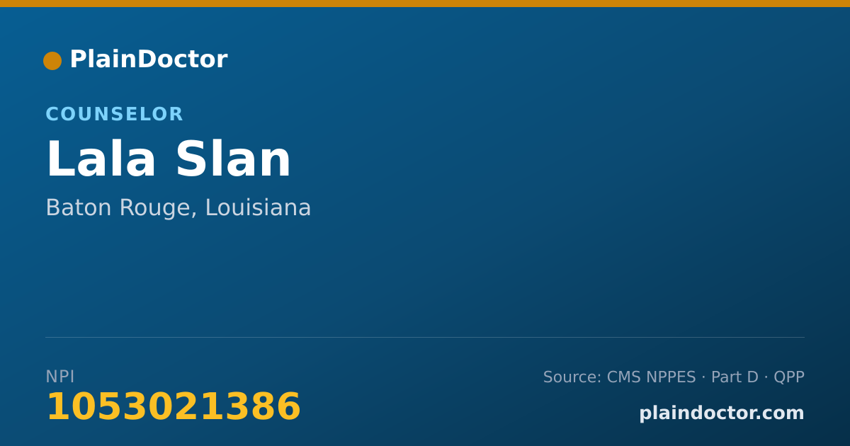 Shareable card for Lala Slan - Counselor, Baton Rouge, LA